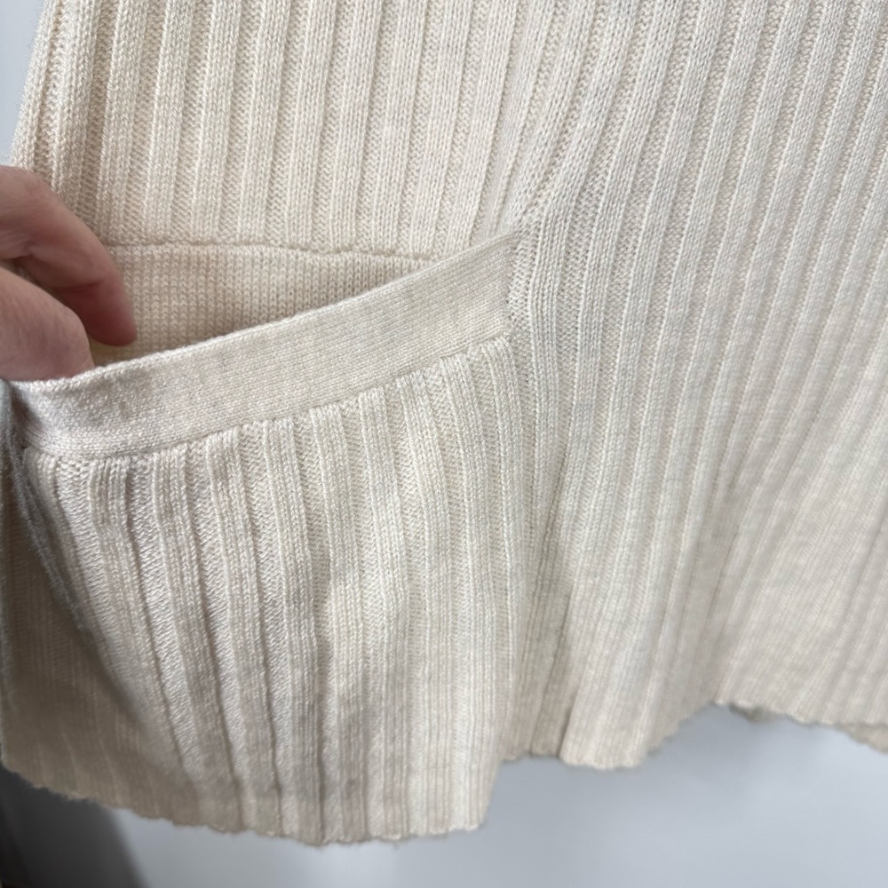 Toad&Co Cream Ribbed Cowl Neck Sweater - Picture 3 of 7